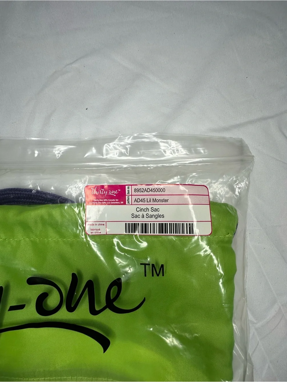 Thirty-One Lil Monster Chinch Sac